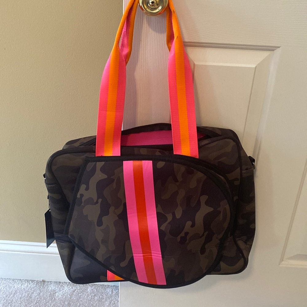 Haute Shore Tennis Bag. New with tags. Green camo neoprene.